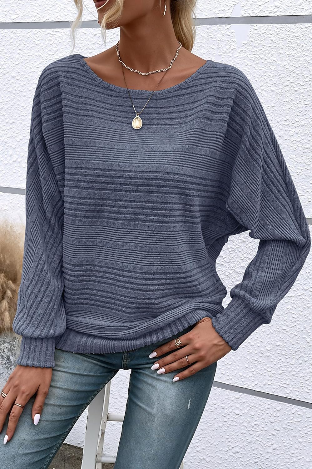 Womens Long Sleeve Shirts Crewneck Tunic Tops Pullover Sweaters Business Casual Blouses Fall Fashion 2025 - Image 2