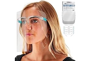 TCP Global Salon World Safety Face Shields with Glasses Frames (Pack of...