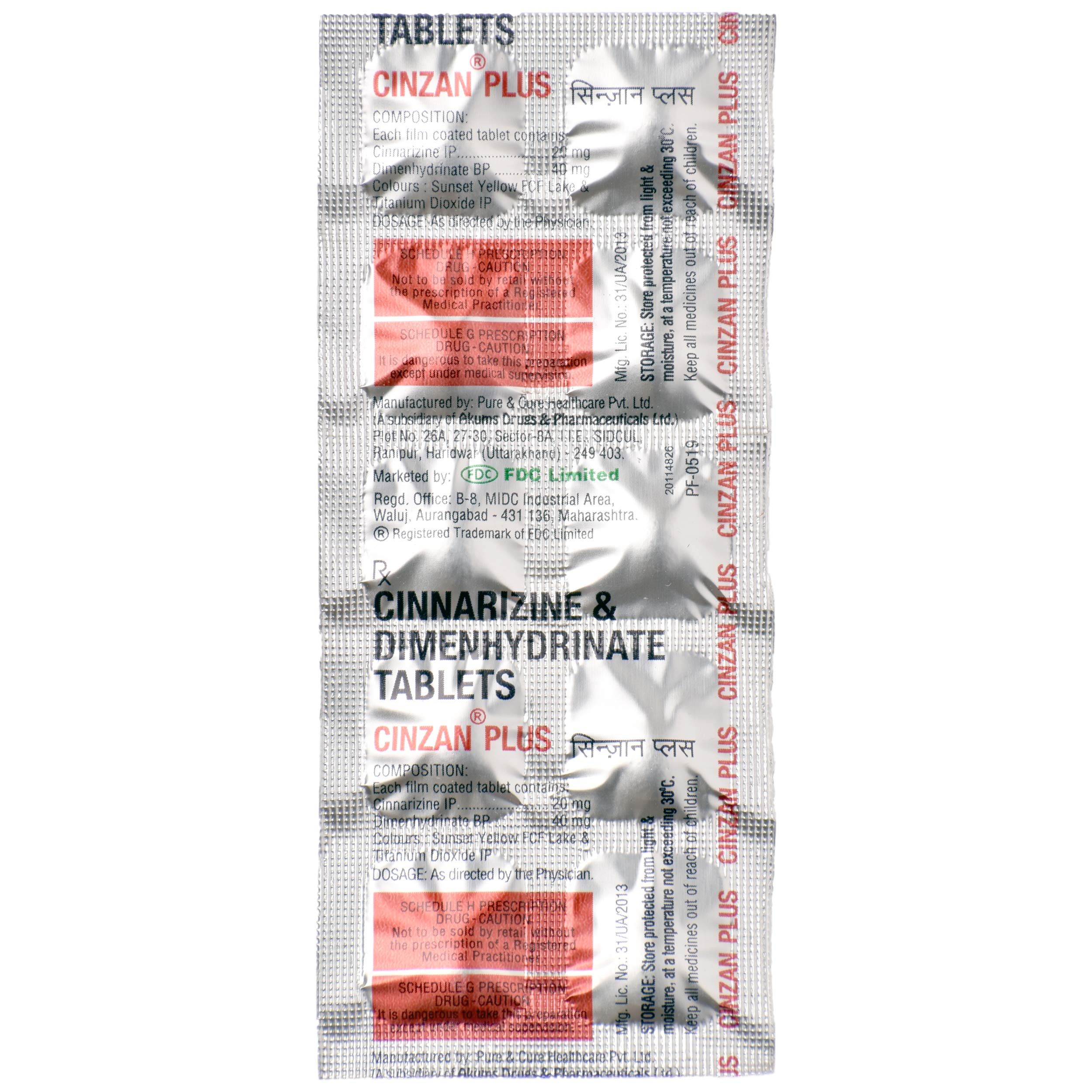 Cinzan Plus - Strip of 10 Tablets