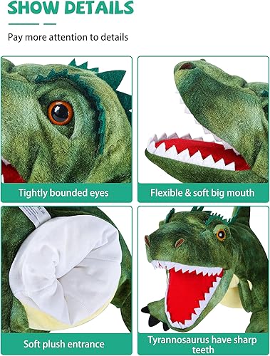 Miniatura 4 de Juguetes de peluche de dinosaurios, títeres de mano de dinosaurio, juguetes para niños, animales de peluche, juegos interactivos para niños y niñas