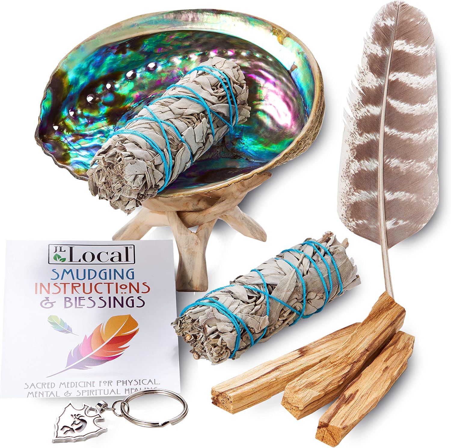 Buy Smudge Kit White Sage, Palo Santo, Abalone Shell, Smudging