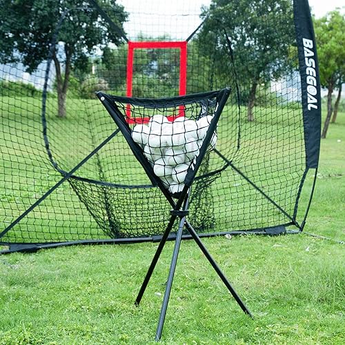 Miniatura 6 de Ball Caddy - Cesta de béisbol portátil y plegable para entrenamiento de práctica de lanzamiento de bateo