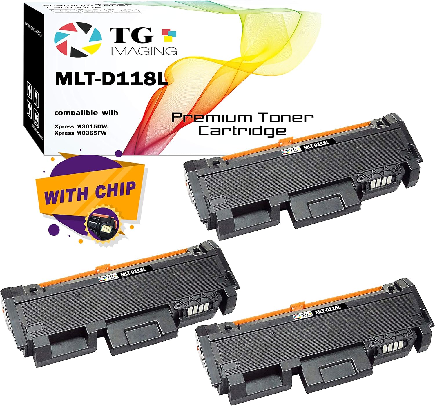 70% Off Everything | 3-Pack | TG Imaging 118L Compatible for Toner Cartridge D118L MLT-D118L MLTD118L | 3xBlack Value Set | Work for Xpress M3015DW Xpress 3065 Printer