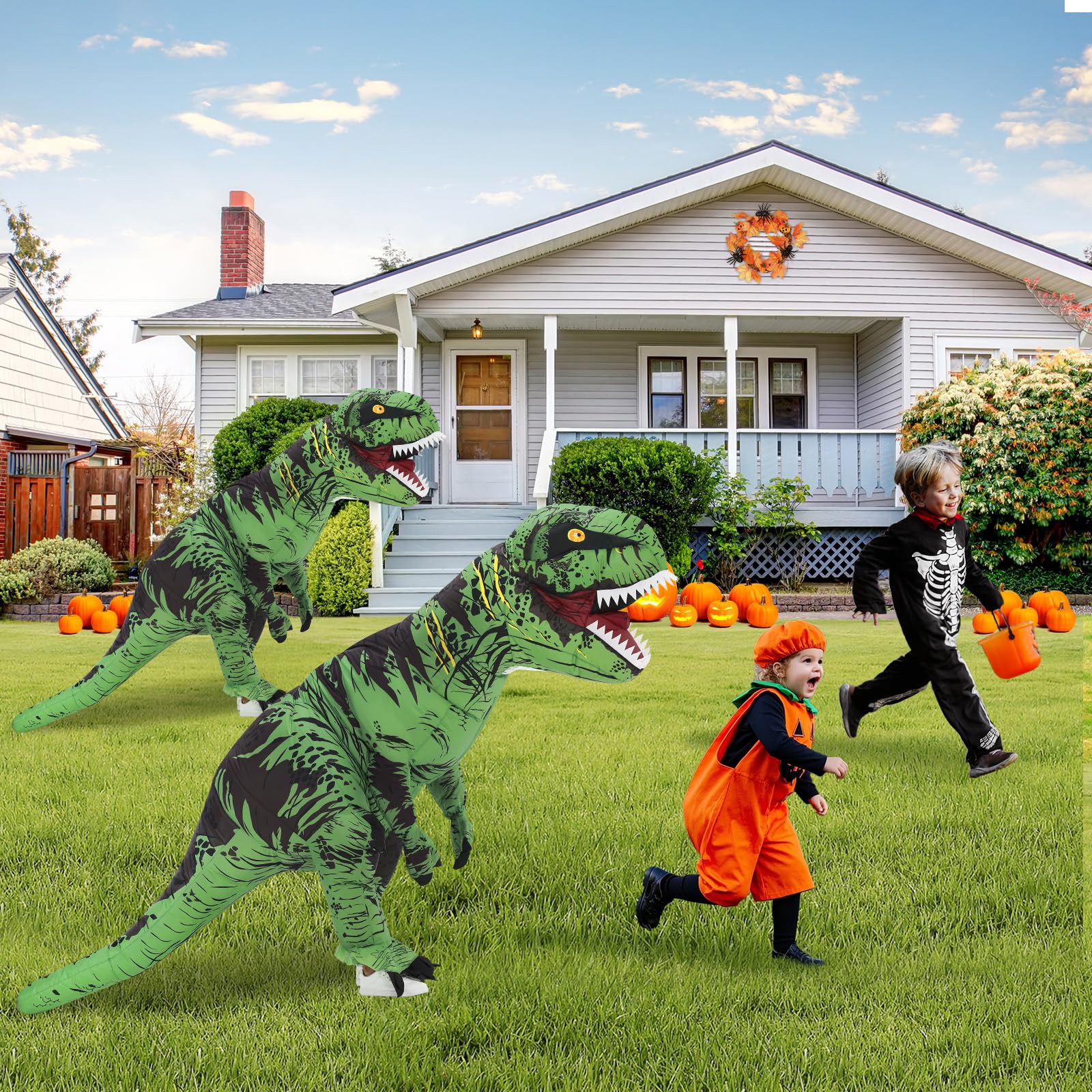 Nadmuchiwany kostium dinozaura dla dorosłych dzieci, kostium dinozaura T-Rex, zabawny kostium dinozaura na Halloween, imprezę, cosplay, fantazyjny kostium, dla mężczyzn i kobiet