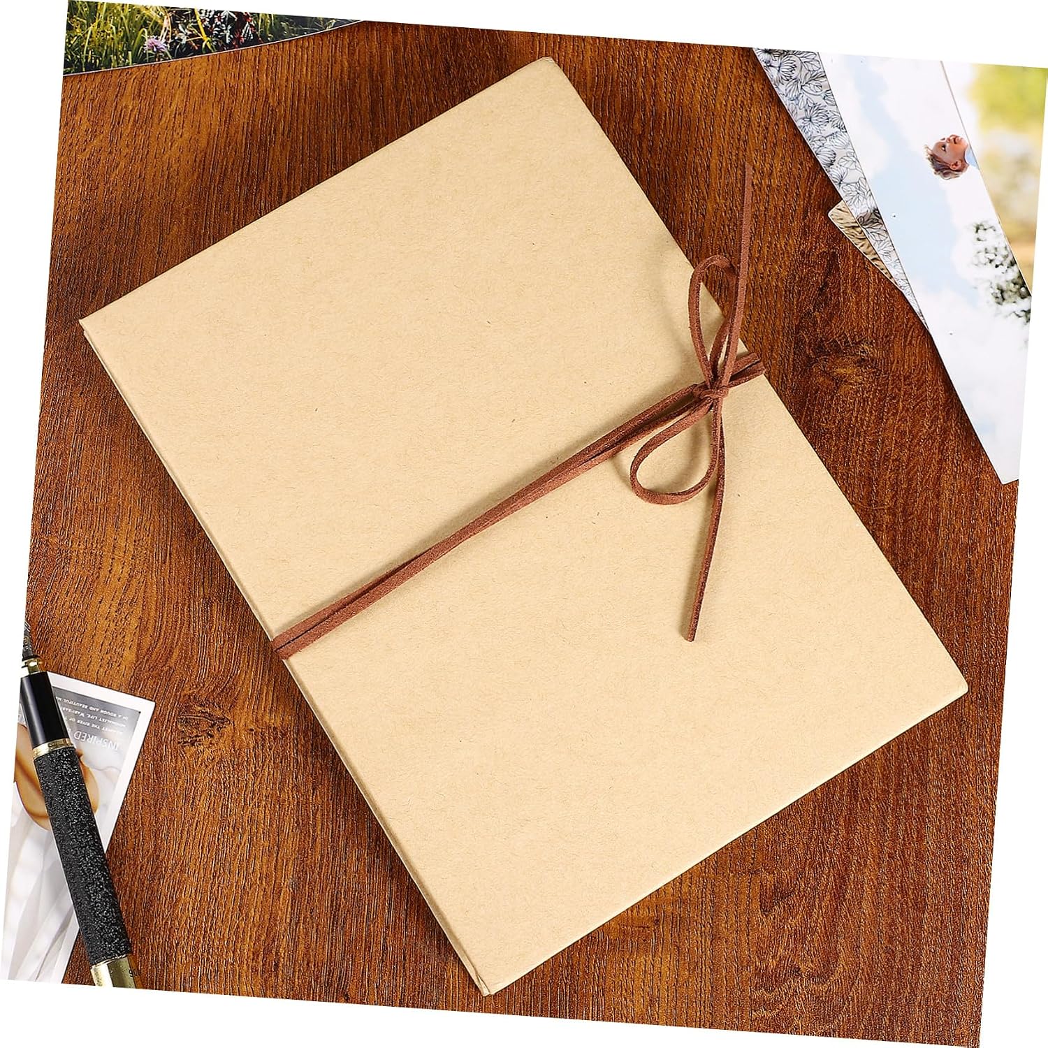 Housoutil 6x8'' Accordion Scrapbook, 3 Pack Kraft Paper Folding Photo Album, 36 Pages Diy Memory Book Blank Craft Fold Out Collage Booklet with Ribbon Closure for Graduation, Wedding, Birth