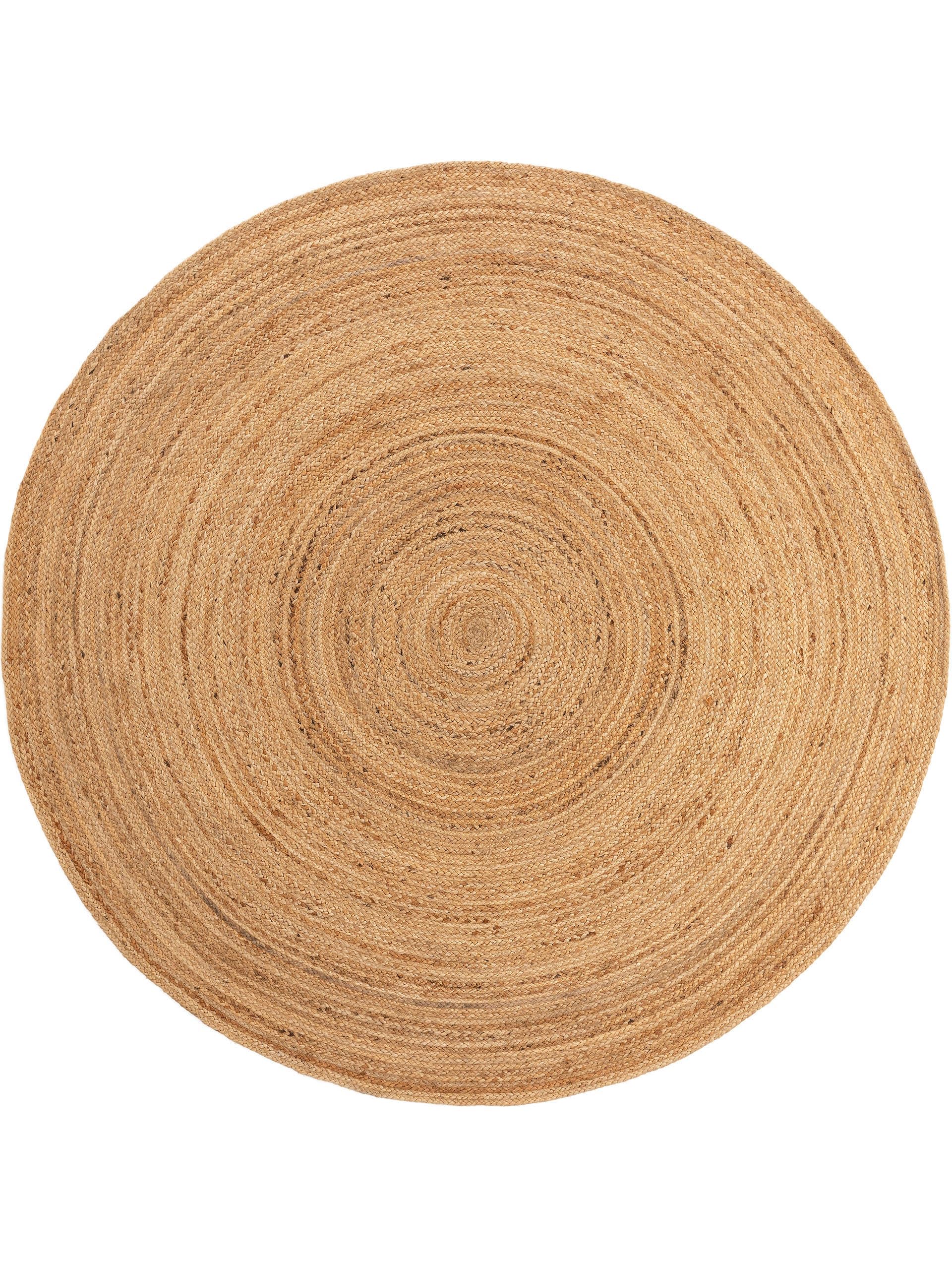benuta Jutta Pure jute tapijt, rond, 80 cm, handgeweven woonkamertapijt, natuurlijk boho-design, geschikt voor vloerverwarming, ivoor