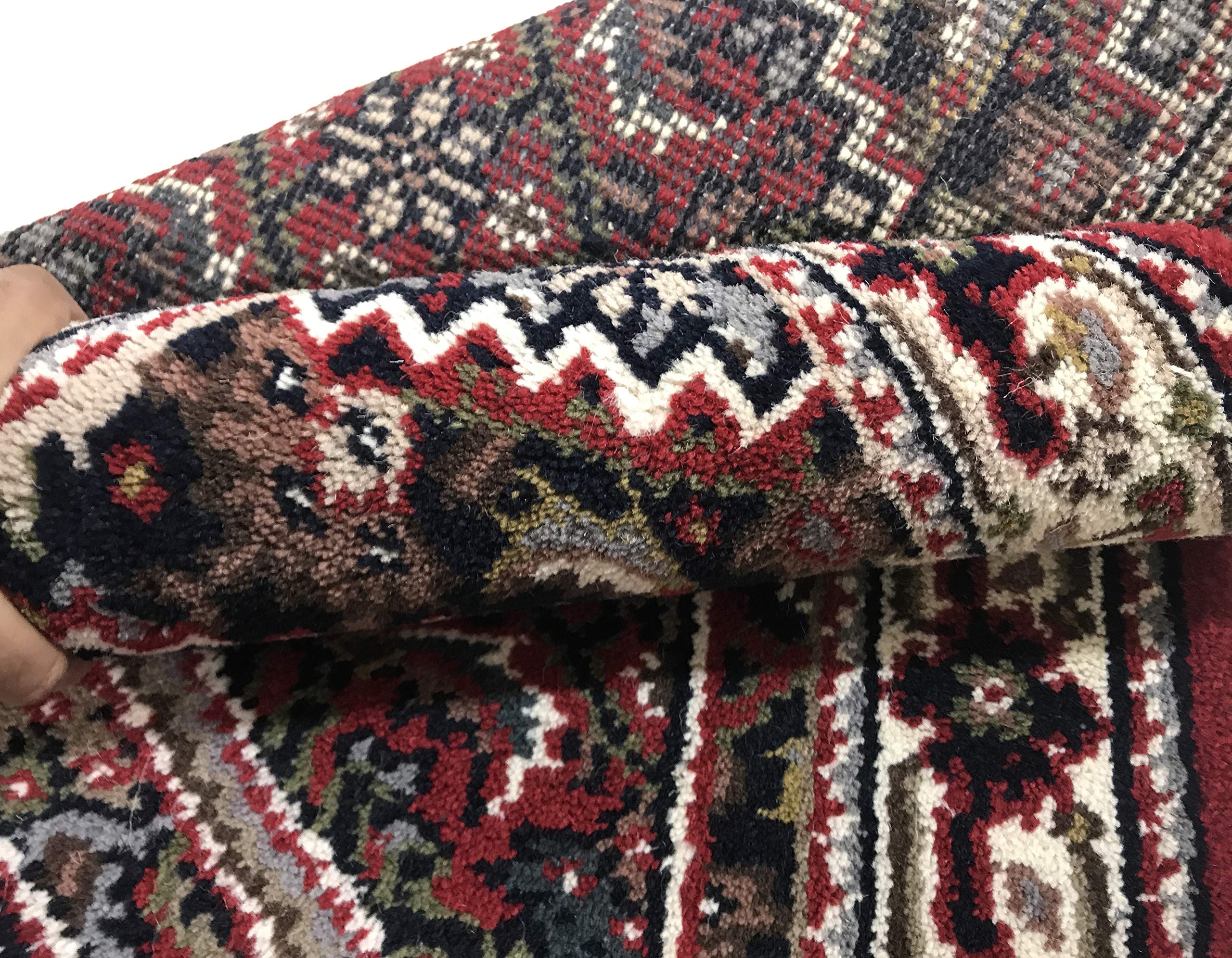 Dywan orientalny Bidjar tkany ręcznie CZERWONY kremowy~ 100% wełna (90 x 160 cm)