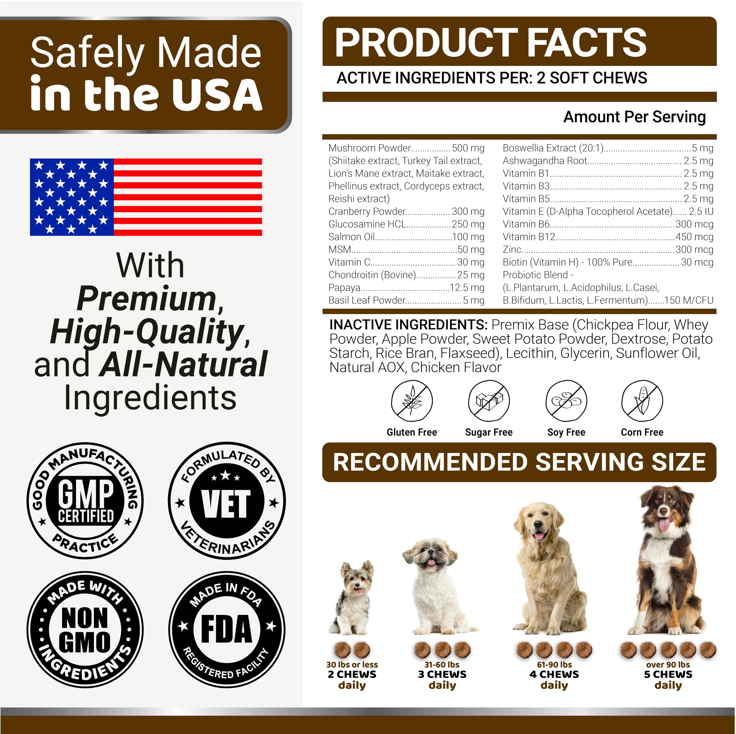 Turkey Tail Mushroom for Dogs - 170 Count - Mushroom Chews for Dogs — Amazon image 9
