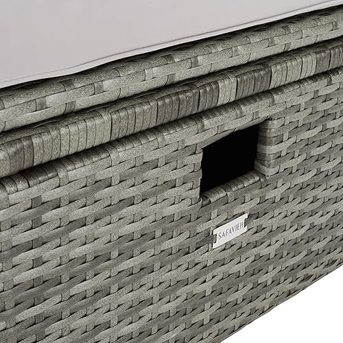 Miniatura 10 de Safavieh PAT7515B Collection Pramla - Juego otomano de 4 piezas para exteriores