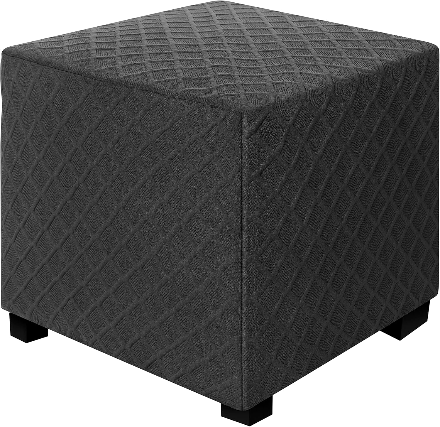 DUJUIKE Ottoman Cover Square Ottoman Slipcover Storage