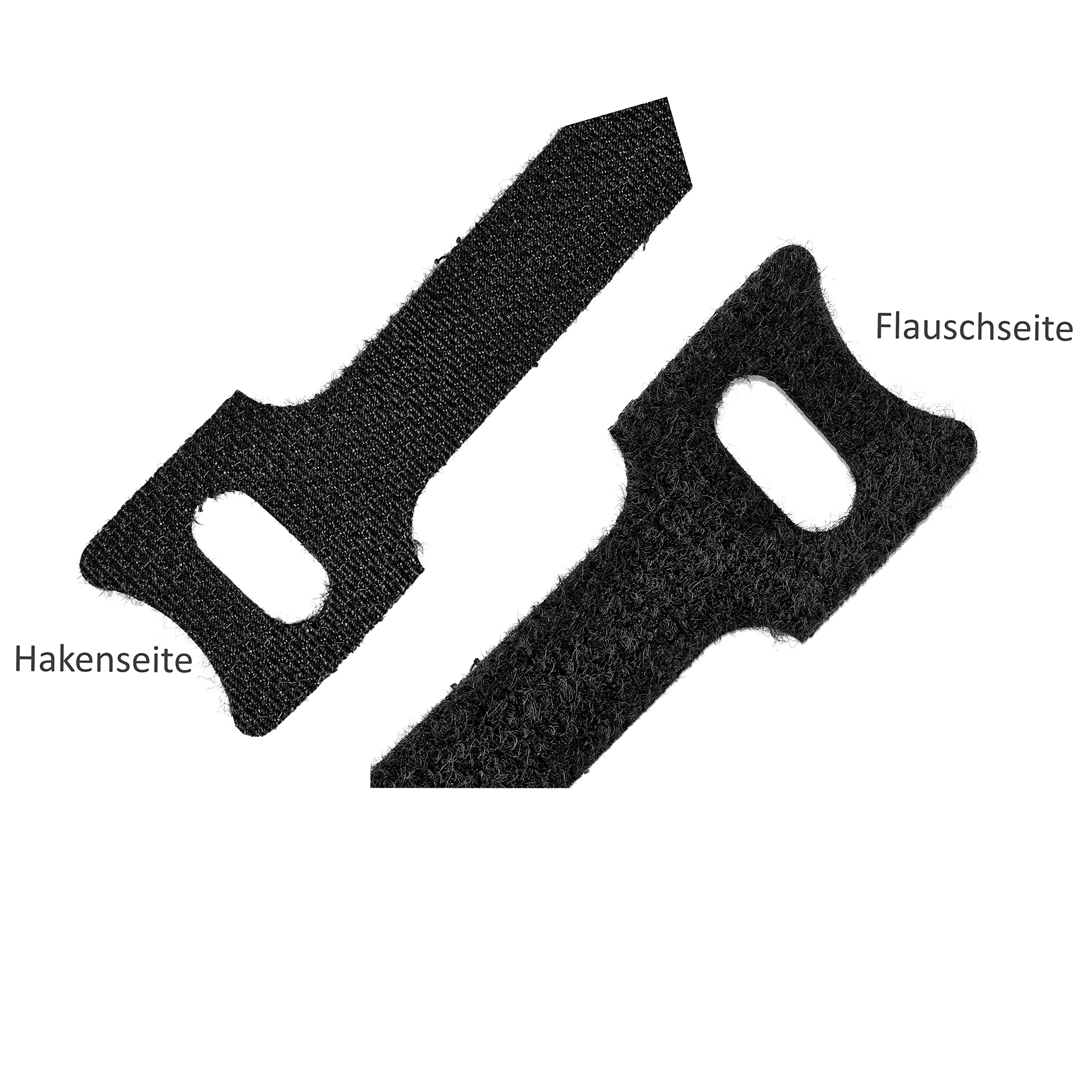Kabelklettband Klett-Kabelbinder Bündelband Kabelbinder aus Klettband 100 Stück schwarz (21 x 300 mm)