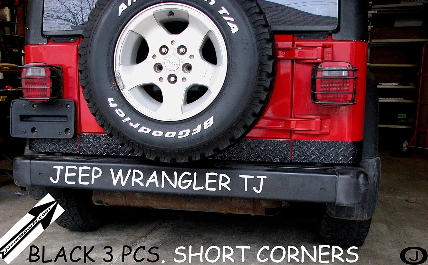 Fits Jeep Tj Wrangler 3 1/2 Black Diamond Plate Short Corner Guards