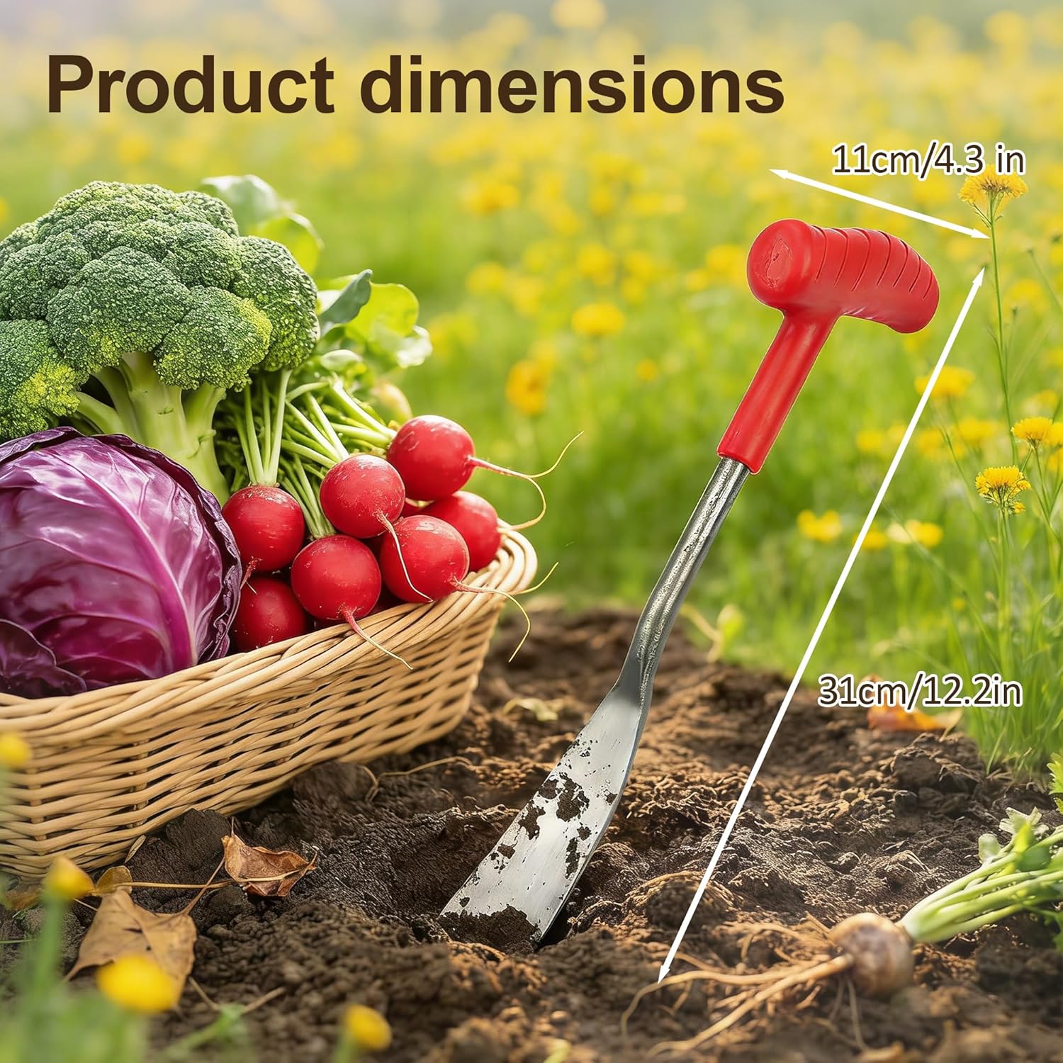 Garden Shovel Garden Hand Trowel, Multifunctional Flat Garden Trowel for Planting, Weeding, Transplanting, Digging, Remove Weeds and Roots, Small Weeding Tool for Gardening Hand Tool (3pcs)