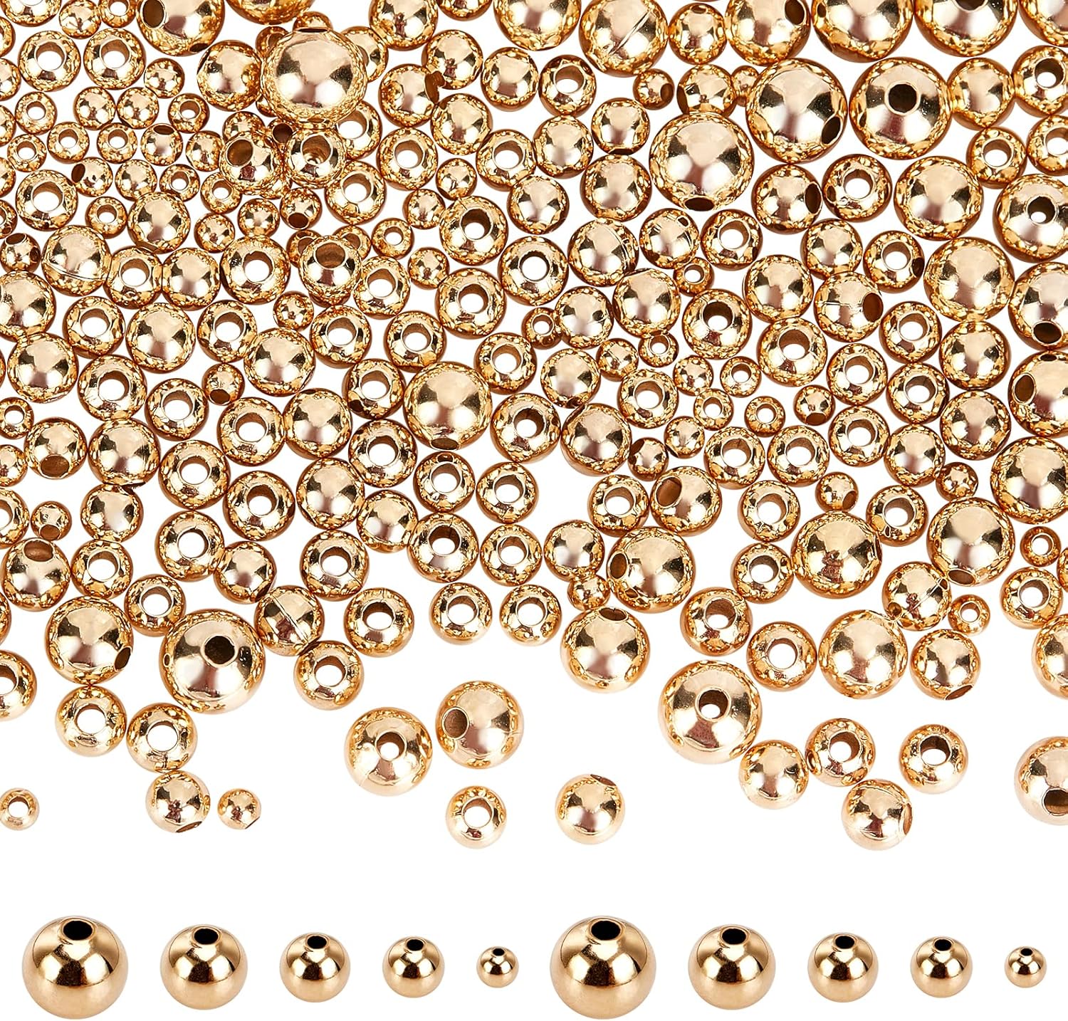 NBEADS 500 pcs 8mm Stainless Steel Large Hole Beads Rondelle 304 Stainless Steel European Beads for Jewelry Making, Hole: 4~4.5mm