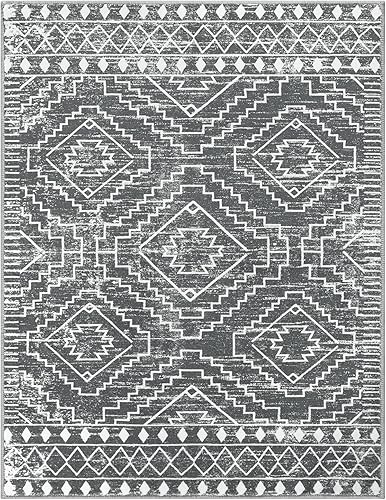 Miniatura 8 de Wonnitar Alfombra geométrica marroquí - Gris, 5x7