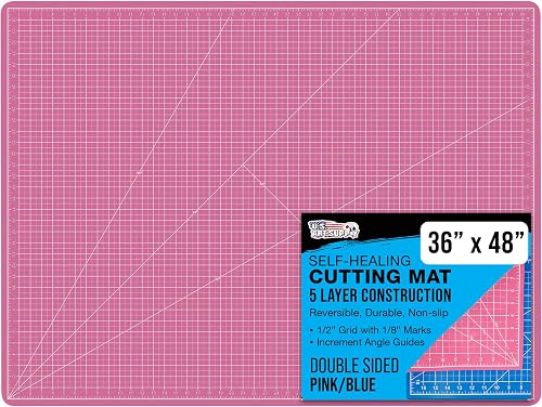 U.S. Art Supply 36" x 48" Pink/Blue Professional Self Healing 5-Ply Double Sided Durable Non-Slip Cutting Mat Great for Scrapbooking, Quilting, Sewing and all Arts & Crafts Projects