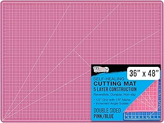 U.S. Art Supply 36" x 48" Self-Healing Cutting Mat 5-Ply - Double-Sided Pink/Blue Craft Mat, Non-Slip Cutting Mats for Crafts, Sewing, Quilting, Scrapbooking