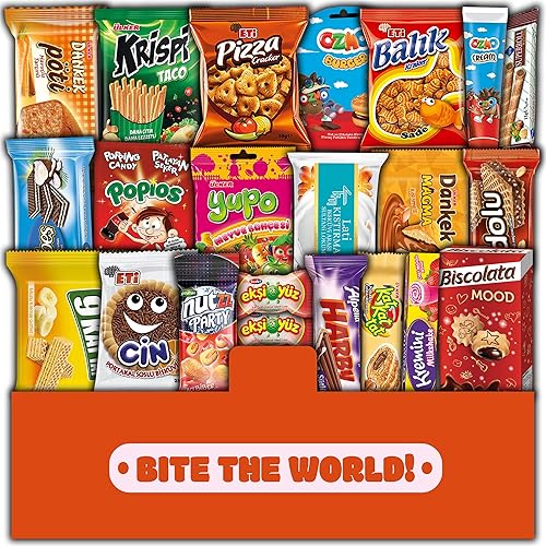 Maxi International Snack Box de todo el mundo  Variedad de sabrosos y únicos Munchies, dulces y dulces extranjeros  21 paquetes de tamaño completo