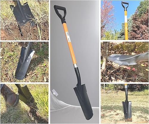 Miniatura 6 de Ashman - Pala de dientes de drenaje (paquete de 2)  Pala de mango largo de 48 pulgadas con mango en D  Mango duradero con una hoja de metal gruesa