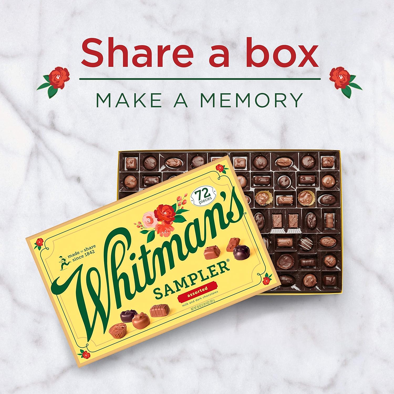 Whitman's Sampler Gift Box of Assorted Chocolates, 36 Ounce (72 Pieces) : Grocery & Gourmet Food
