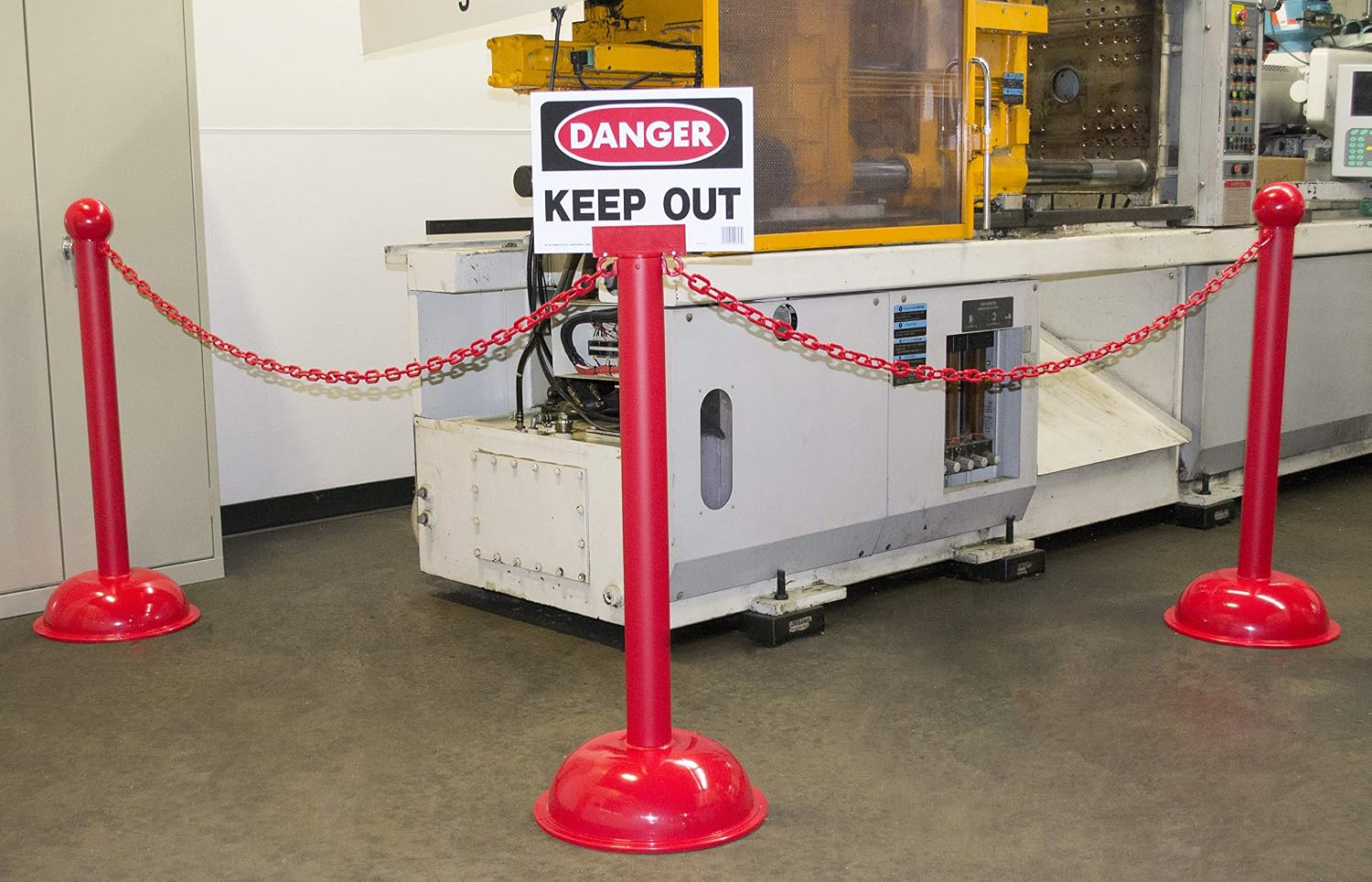 Mr. Chain Plastic Barrier Chain, Red, 1.5-Inch Link Diameter, 25-Foot Length (30005-25)