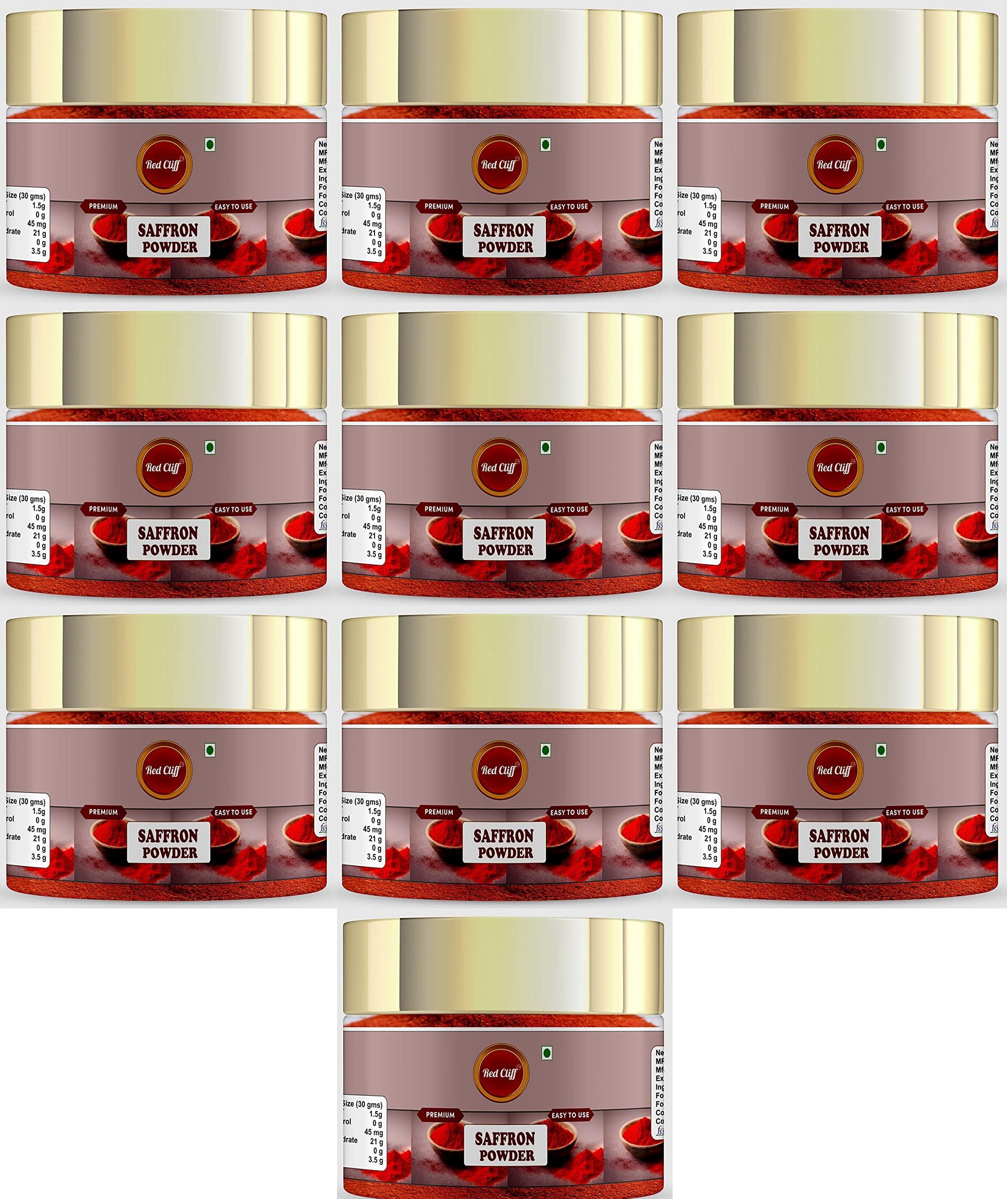 Red Cliff World's Finest Mongra Saffron/Kesar Powder (A+++Quality) For Tilak,Delicious Sweets, Pregnant Women, Skin Care | Combo Pack Of 10 | (Saffron Powder | 2gX10 |)