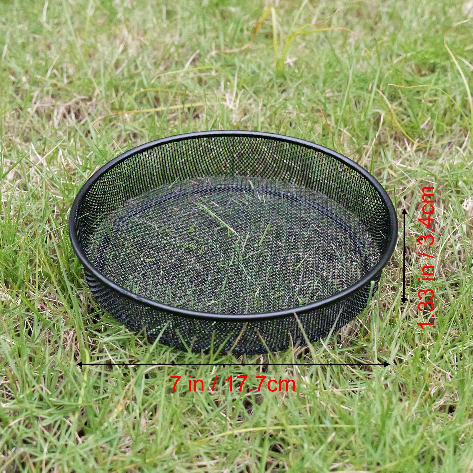 Comedero redondo de plástico para pájaros y bandeja redonda de metal, bandeja de malla de semillas de pájaros silvestres, cuencos de agua de baño, accesorio al aire libre para estación de
