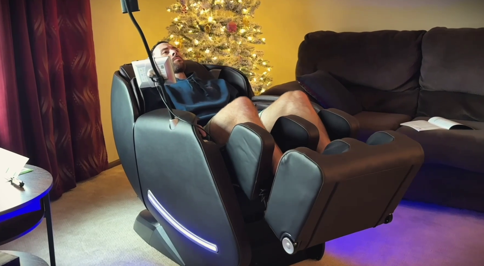 Real Relax 2026 Massage Chair Full Body, Zero Gravity SL-Track Massage Recliner with Added Phone Controller and Holder, Pause Button,Upgraded LCD Screen，APP Control and Child Lock, Favor-06, Blue
