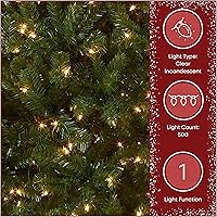 Vista 6 de National Tree Company 7 ft Pre-Lit North Valley Spruce Artificial Christmas Tree, 500 Clear Lights, 1,096 Tips, Includes Stand, Green