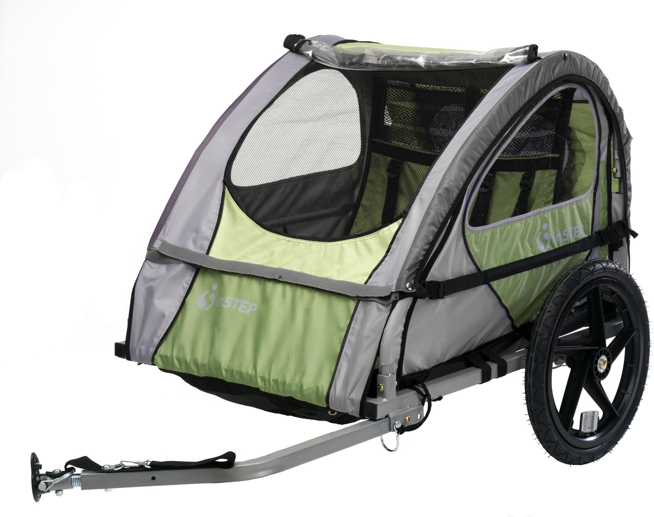 InStep Single Seat and Double Seat Foldable Tow Behind Bike Trailers, Featuring 2-in-1 Canopy and 16-Inch Wheels, for Kids and Children, Multiple Colors Available