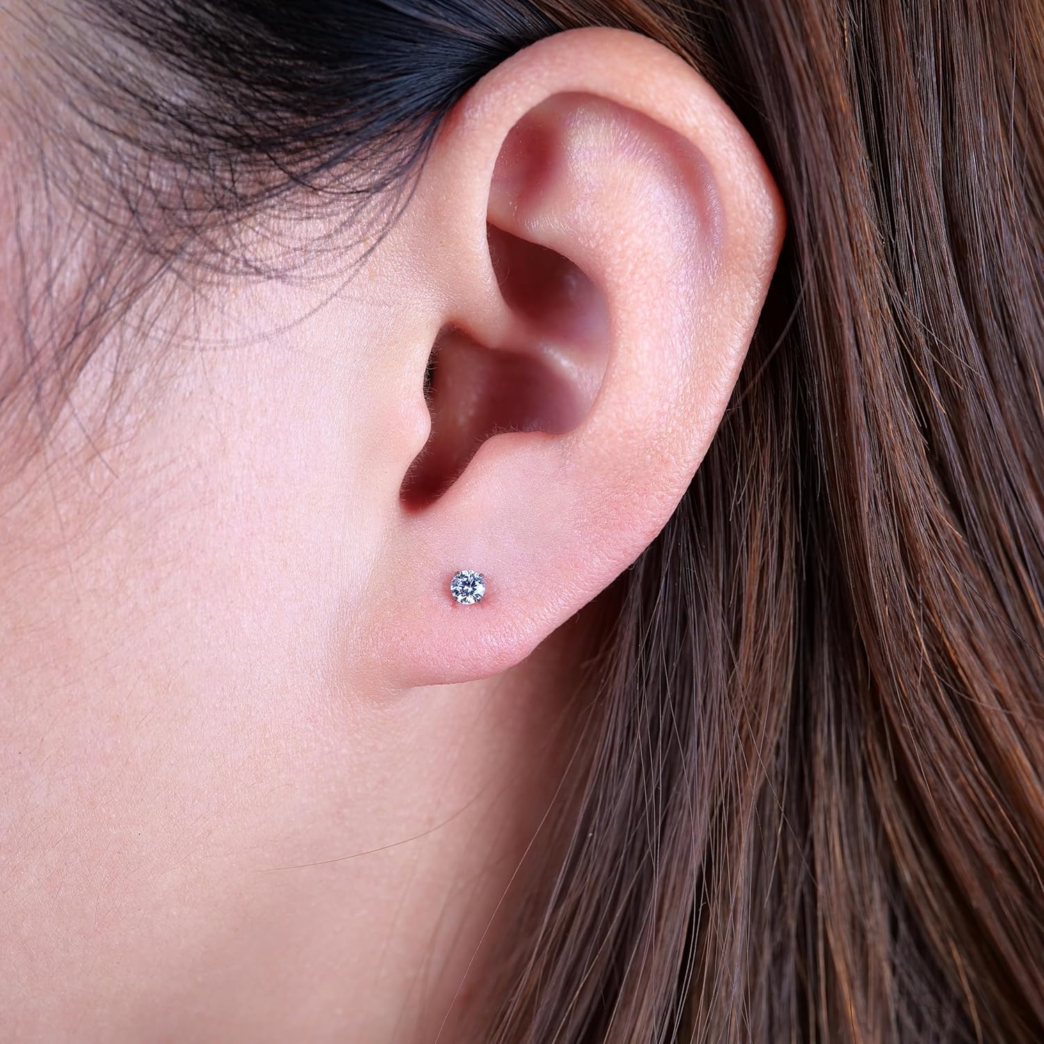 limerencia Hypoallergenic F136 Titanium Screw In Cubic Zirconia Flat Back Sleeper Earrings Implant Grade 20G Tiny CZ Studs For Sensitive Ears(3mm) - Image 3