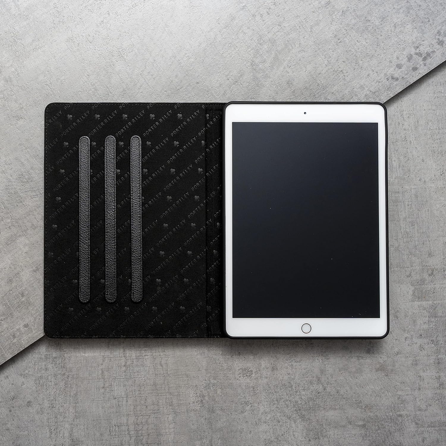 Porter Riley - Leather Case Compatible with iPad Pro 13" - M5 / M4 (2025/2024) Release. Premium Genuine Leather Stand/Cover/Flip Case (Pure Black)