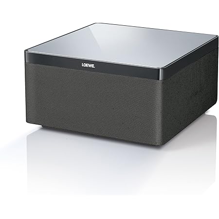 Loewe 51205L00 AirSpeaker Bassreflex Lautsprecher (80 Watt, AirPlay) für Apple iPhone/iPad/iPod, Aluminium/schwarz