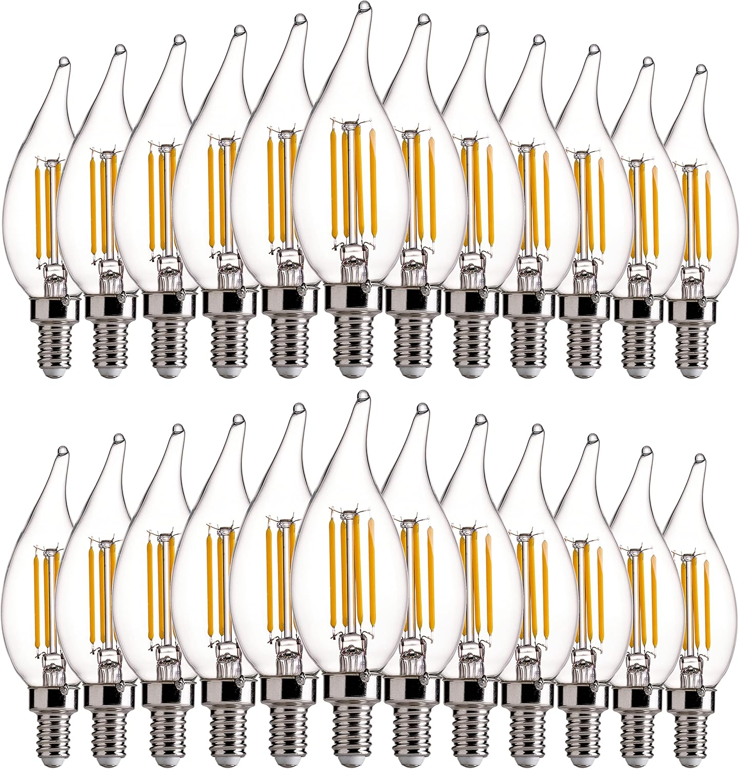 FLSNT Dimmable LED Candelabra Bulbs 40W Equivalent, E12 Base LED Chandelier Light