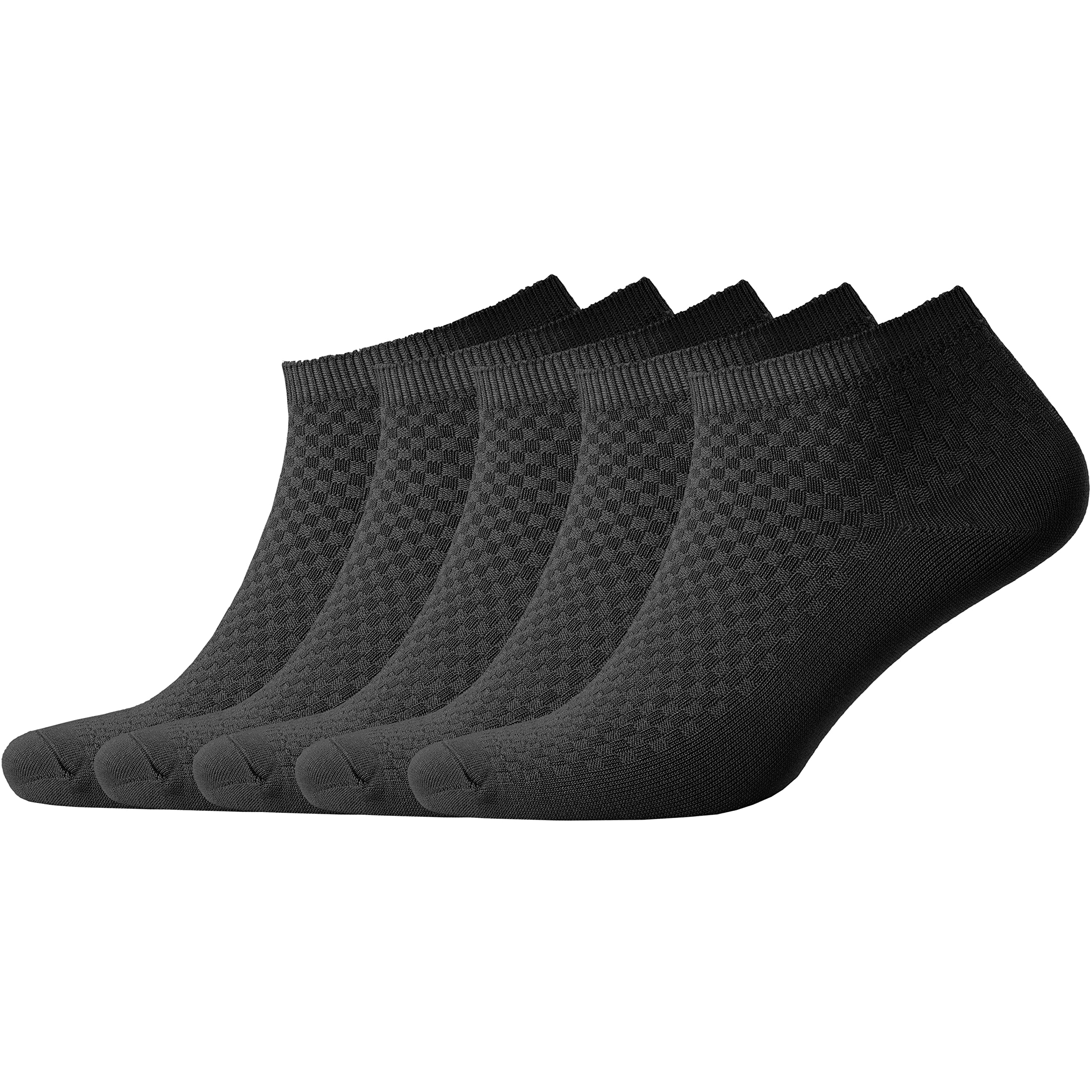 NUDUS UNDERWEAR Męskie skarpety z bambusowego jedwabiu do kostki, 5 par, pudełko upominkowe, jakość premium