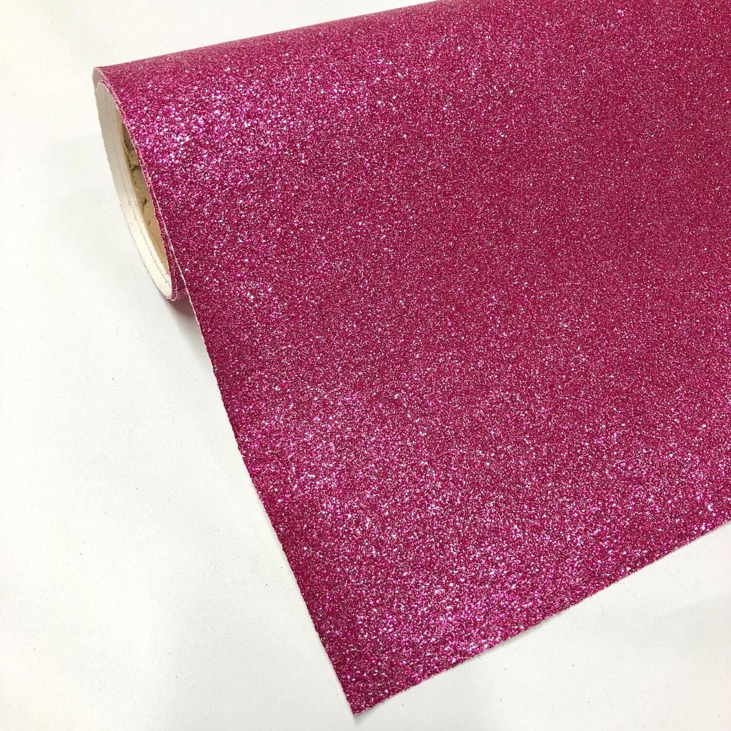 Fine Metallic Glitter Fabric Sparkly Vinyl Faux Leather Backed Decor Craft Bows (32 - Flamingo) (Fat - Quarter)