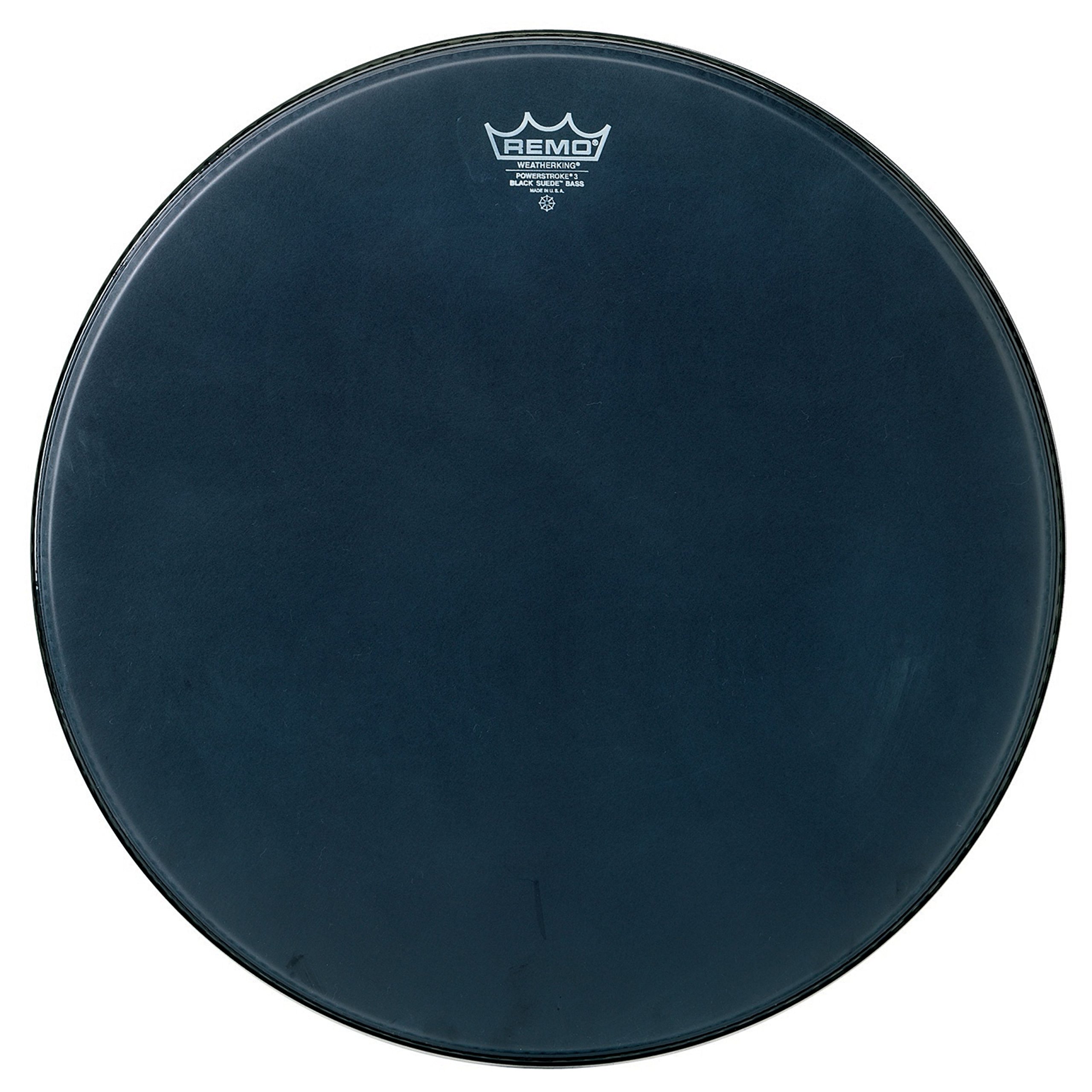 Remo Pelle per batteria Powerstroke 3 Black Suede Cassa – 22" – P3-1822-ES