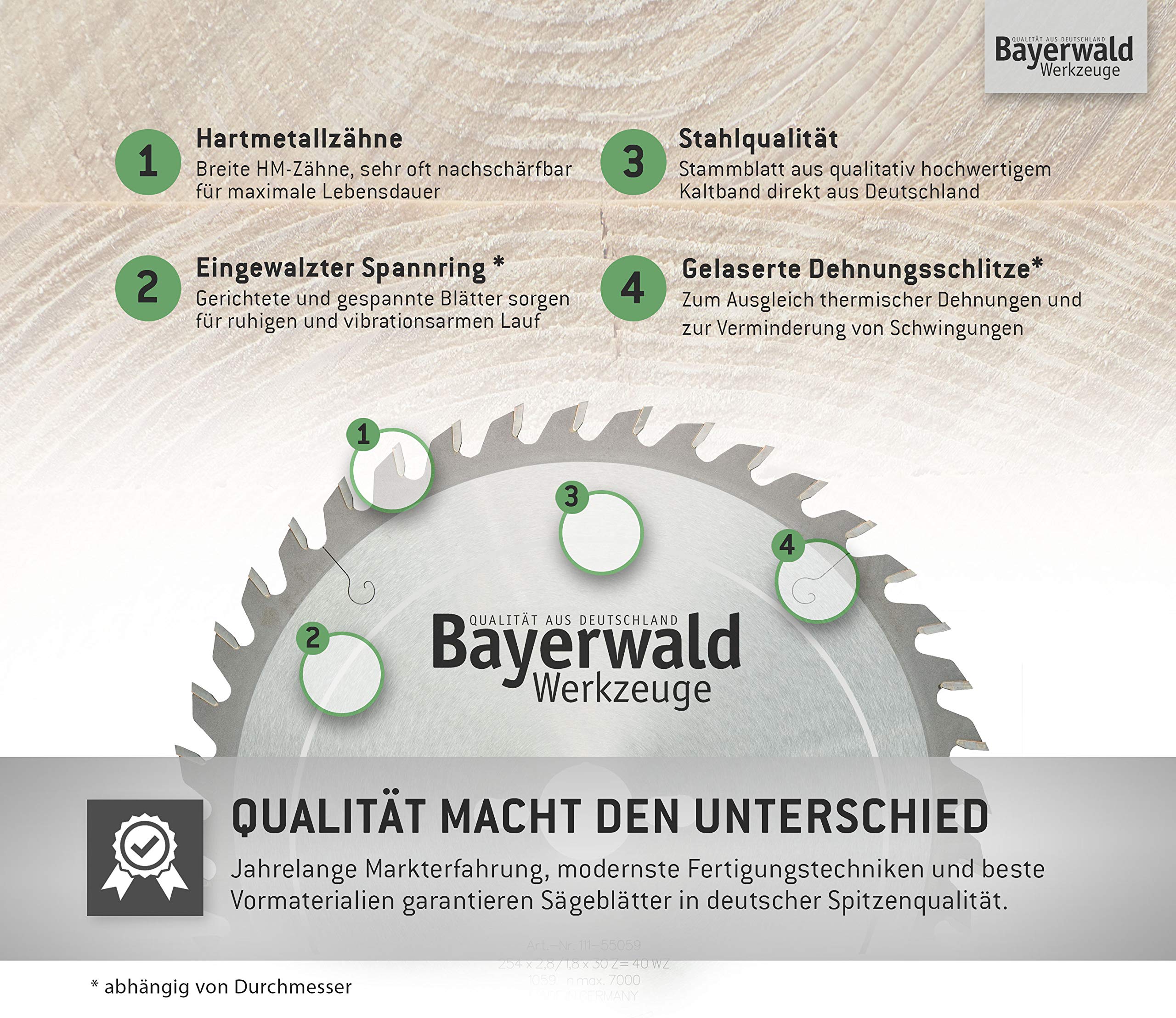 Bayerwald HM - Hoja de sierra circular (330 x 2,6/2,2 x 30, forma de dientes: WWF (54 dientes), para separar materiales de perfil de acero, sin refrigeración.