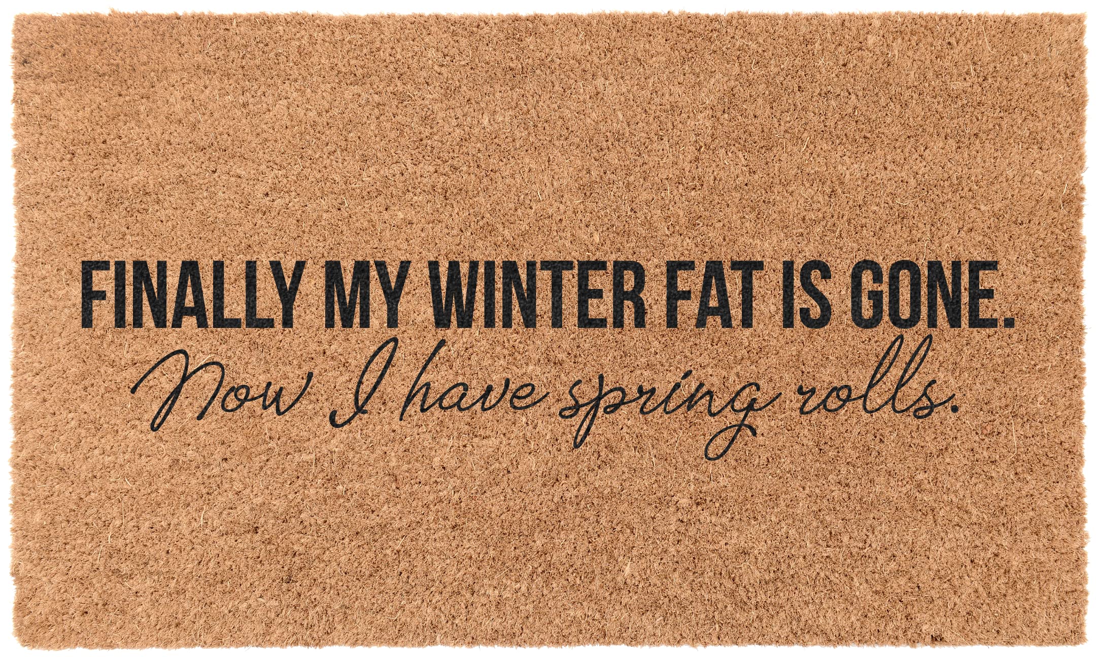 COCO MATS 'N MORE Spring Rolls - 18" x 30" Made in USA - Prime Temps Natural Coir Outdoor Mat for Entryway Vinyl Backed Sustainable Welcome