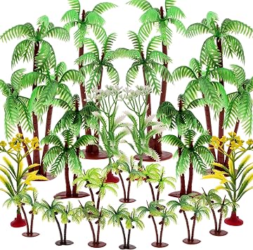20 Pcs Miniature Palm Tree Decor Mini Fake Trees Cake Decorations