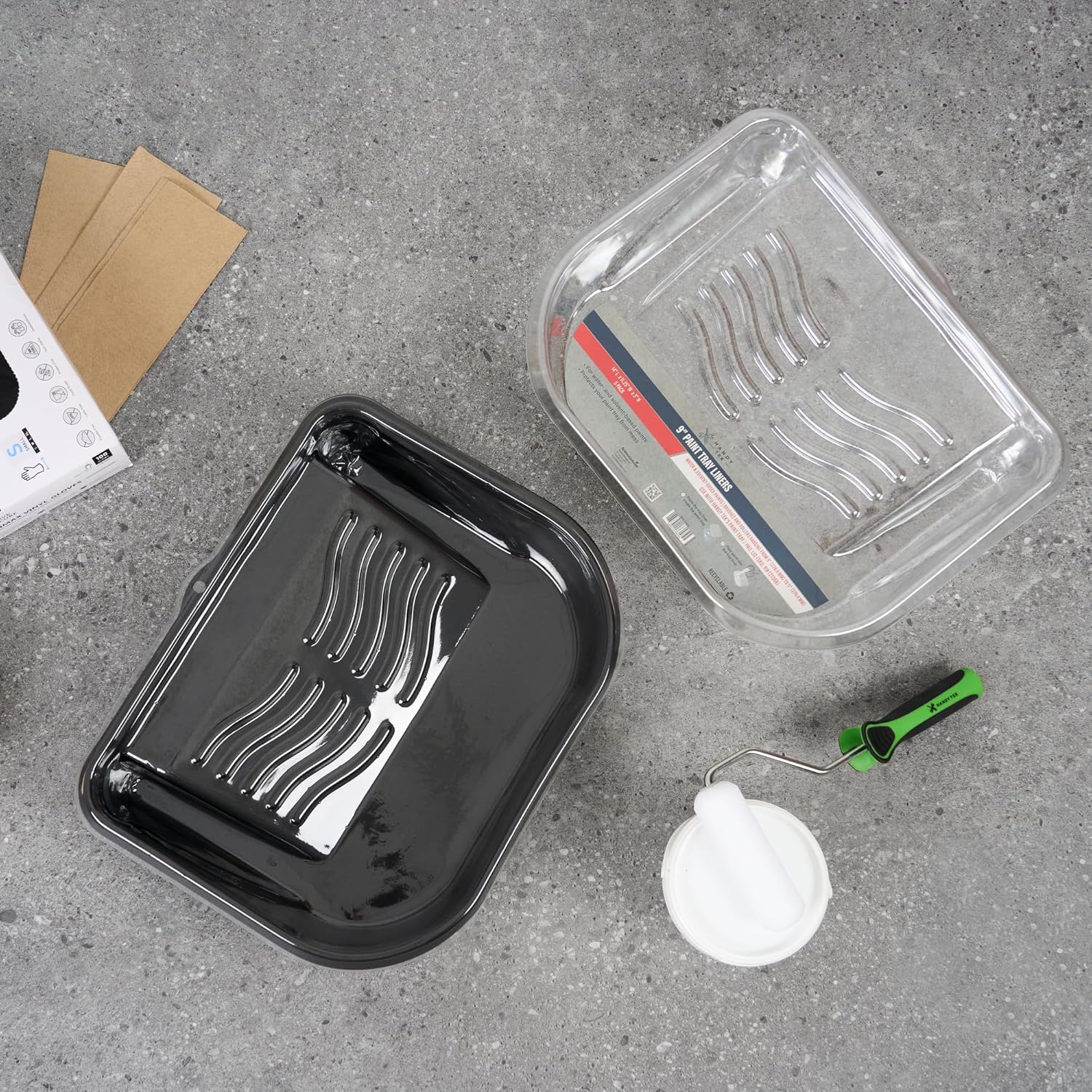 Restaurantware Paint Tray Liners 120 Pack of 9 Inch Disposable Paint Roller Tray Liners Tear- Resistant Textured Clear Plastic Supplies for House Painting, Touch-Ups, Edges, Doors, Crafts