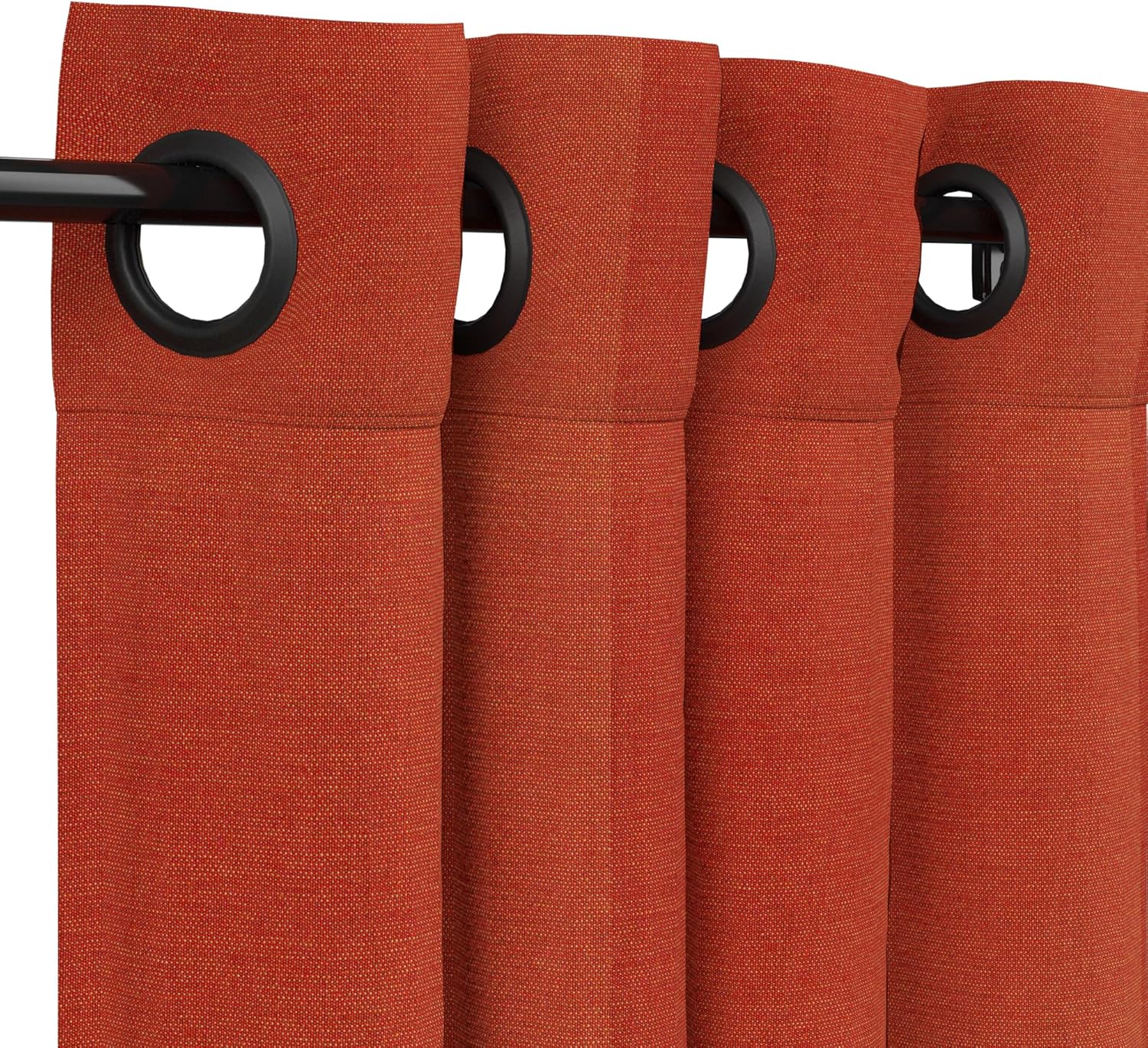 Sunbrella Canvas Brick Outdoor Curtain with Dark Gunmetal Grommets 50 in. Wide x 84 in. Long