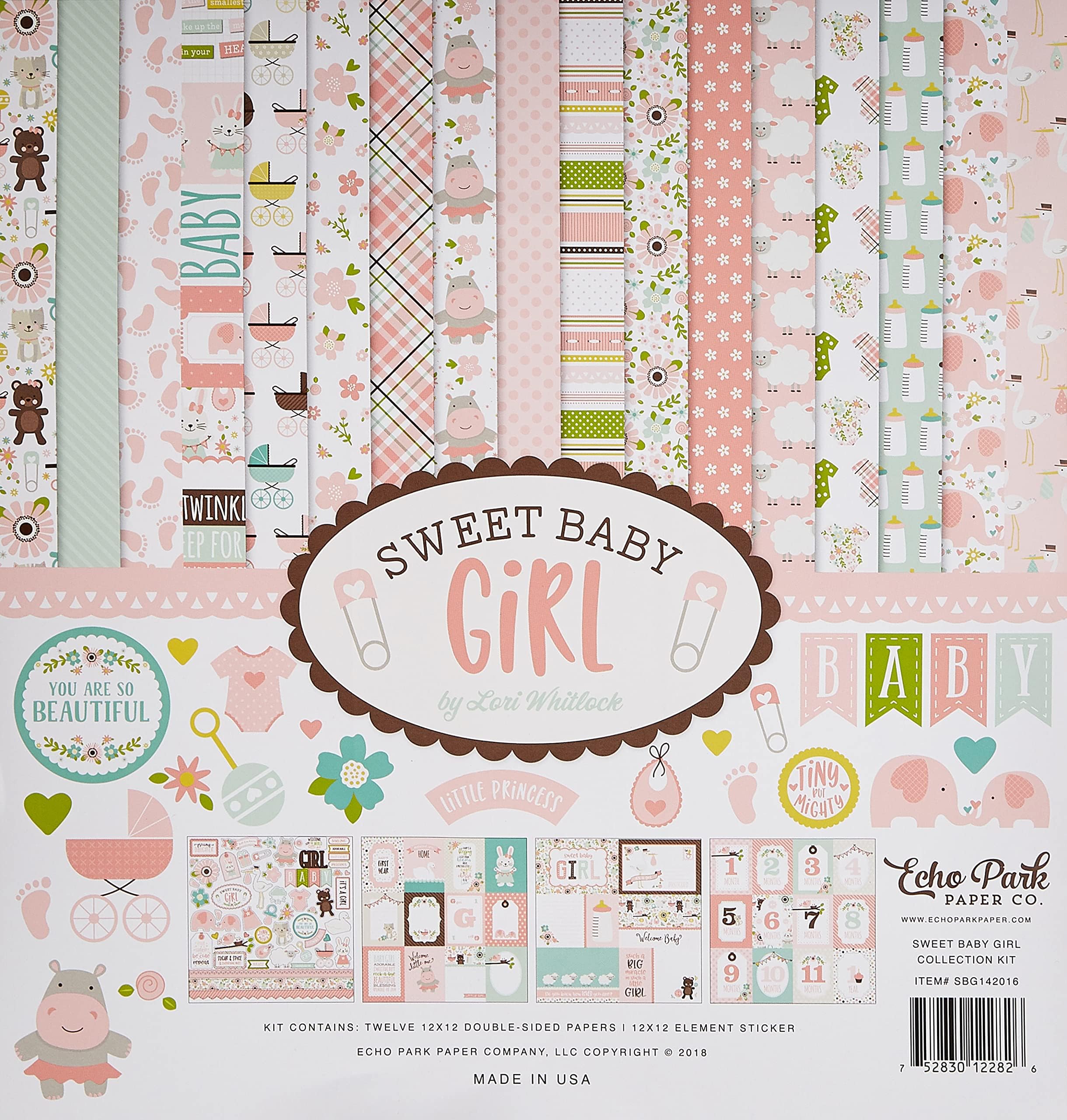 Echo Park Paper Company SBG142016 Sweet Baby Girl Collection Kit,12-x-12-Inch