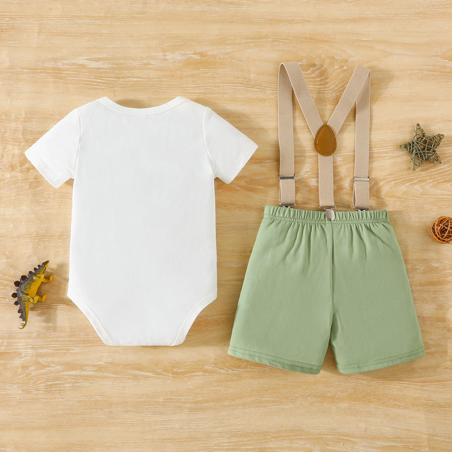 Baby Boy First Birthday Clothes Funny Toddler Baby Boy Dinosaur Cake Smash Bowtie Romper Bodysuit Outfits - Image 8