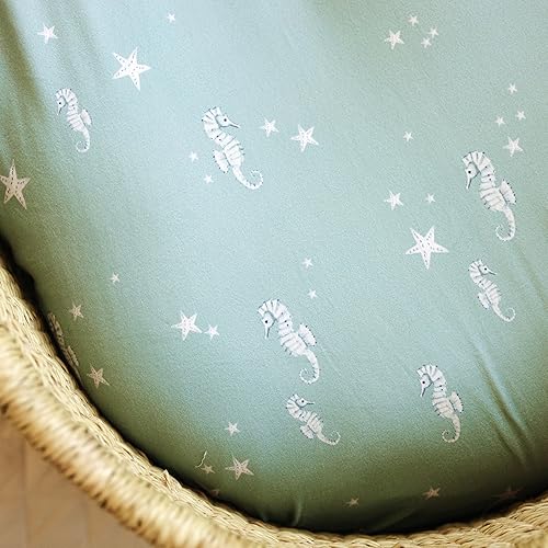 Miniatura 41 de Funda para cambiador de bebé, paquete de 2 unidades para niños, niñas (aeroplanos y nubes de acuarela), sábanas bajeras de primera calidad, funda