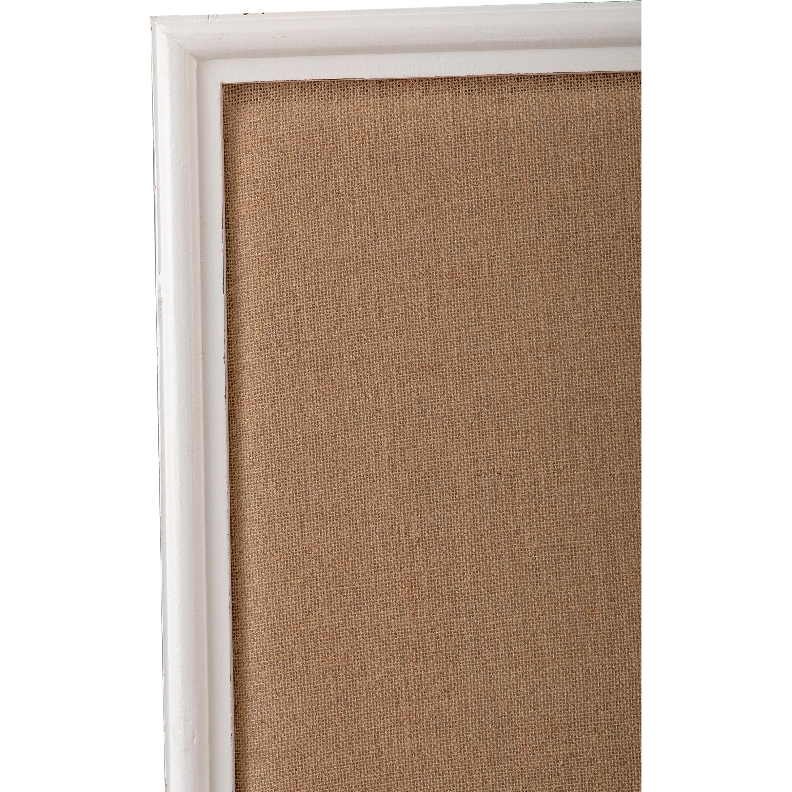 SOFE Pinnwand aus Leinen für die Wand, weiß gerahmt, 61 x 91,4 cm