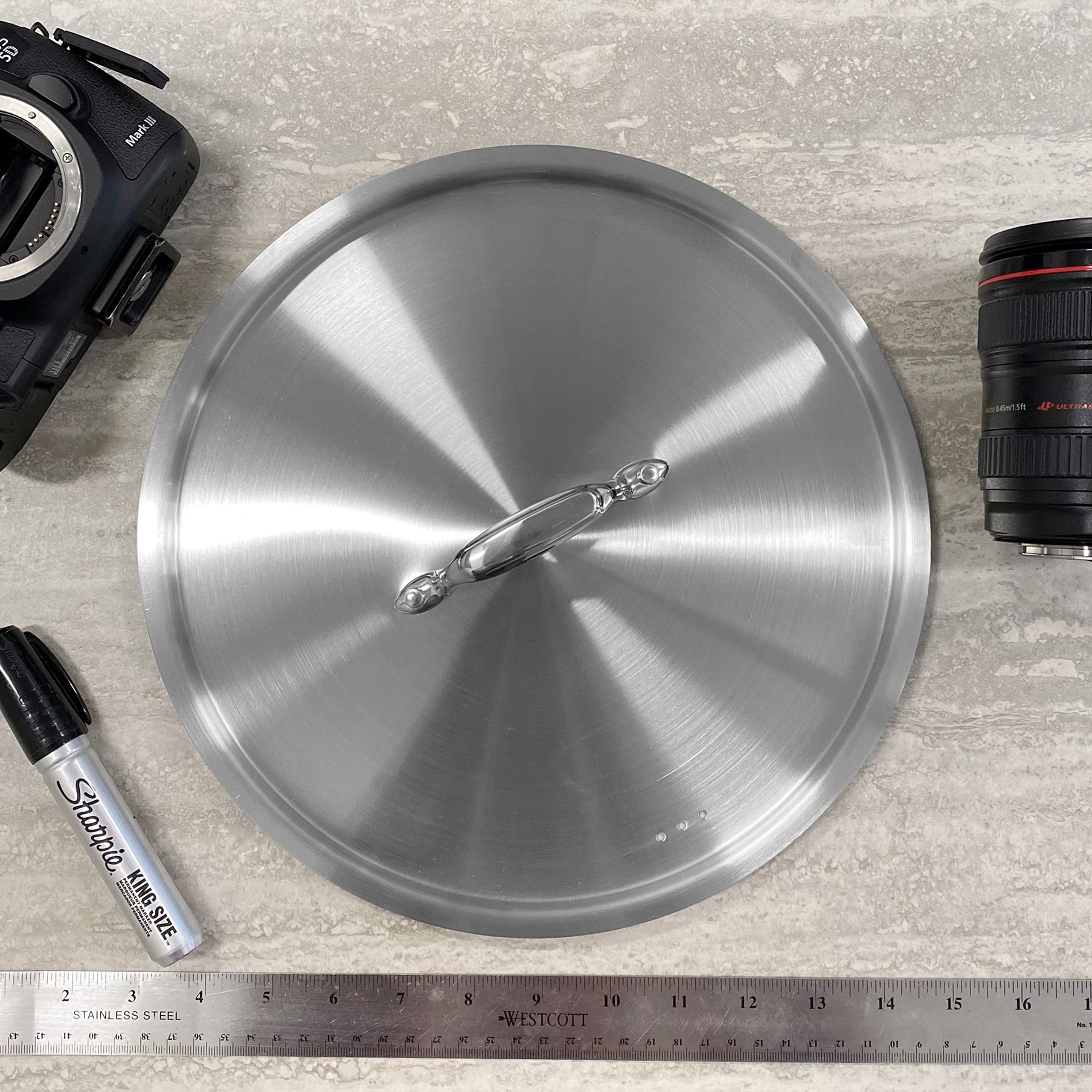 Lid for 14/16-Quart Stockpot - Stainless Steel Kitchen Cookware Cover with Handle, Fits 11.02” Pot Inner Size, Works with Model NCSPT14Q and NCSPT16Q 14/16-qt Stock Pots