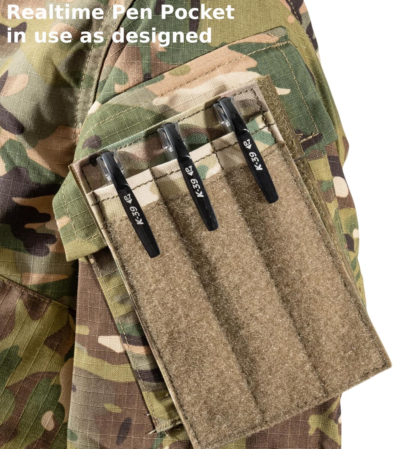 Tactical Pen Holder, Patch Holder for Army and Air Force Uniforms, OCP Hook & Loop Pencil Holder, Army OCP Uniform Pocket Accessories Pen Pocket Protector - Military Pocket Pen Holder Pouch (2, Multi)