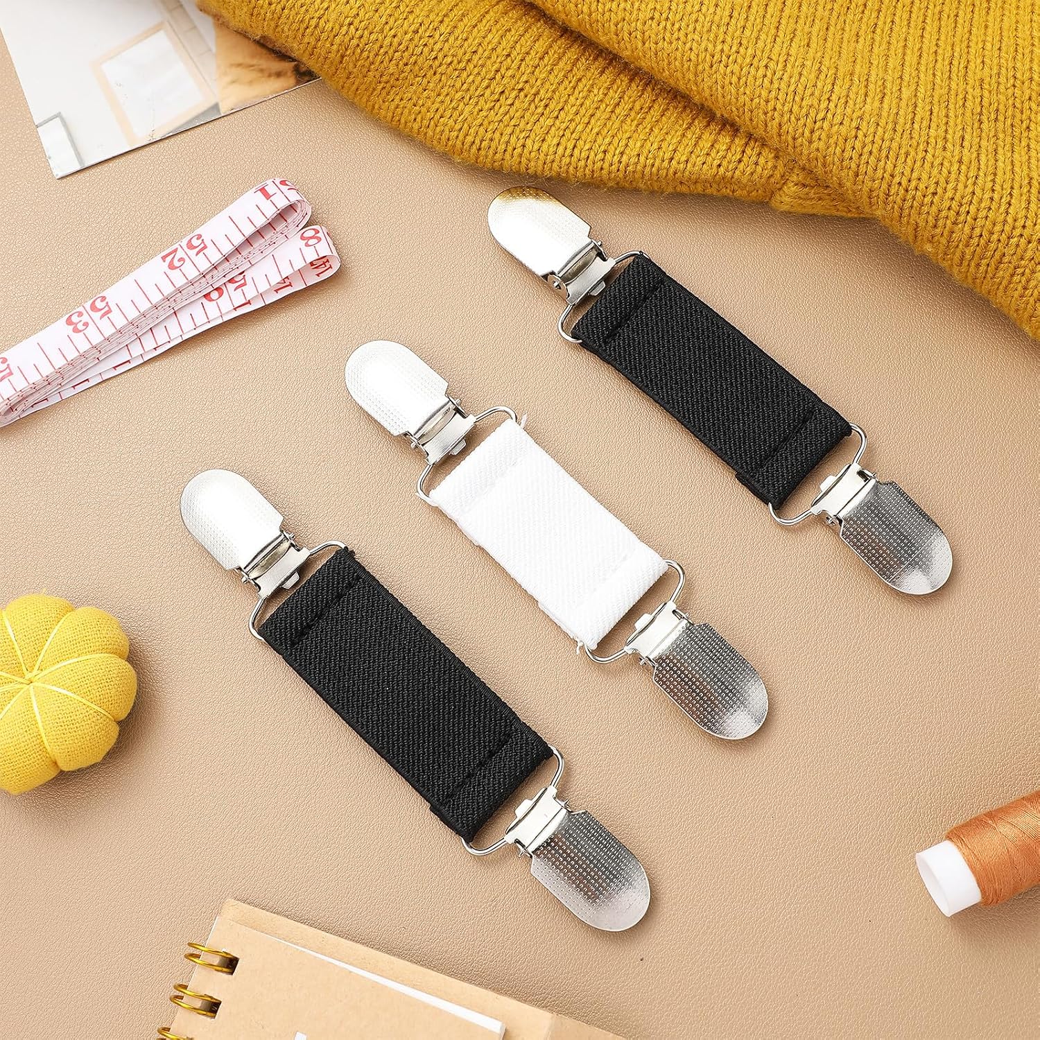 6 Pcs Bed Sheet Clips Elastic Fasteners with High Strength Alloy and Cloth Material, Easy to Use Bedding Straps to Hold Sheets in Place for Home and Bed