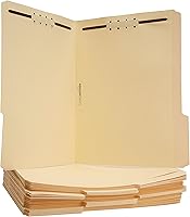 Vista 1 de Yaxa Basics Carpetas de archivos Manila con sujetadores para archivos organizados, tamaño carta, beige, paquete de 50